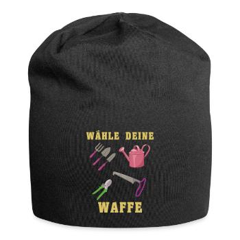 Wähle Deine Waffe Gartenwerkzeug Lustiges Gärtner - Jersey-Beanie - Schwarz - Vorne