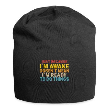 Just because I'm a walk doesn't mean - Jersey Beanie - black - Front