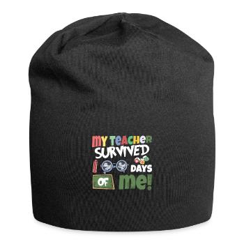 Mein Lehrer Hat 100 Tage Von Mir Überlebt! - Jersey-Beanie - Schwarz - Vorne