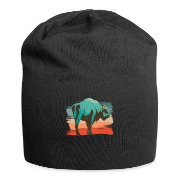 Tierische Bison-illustration - Jersey-Beanie - Schwarz - Vorne