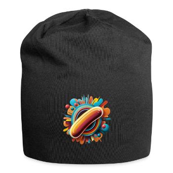 Hot-dog de restauration rapide dans le style BD - Bonnet en jersey - noir - Devant