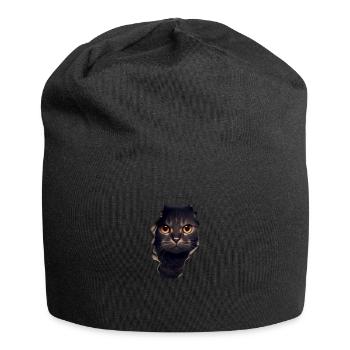Cat Cute Kitten Cracked Cat Lovers Cats - Jersey Beanie - black - Front