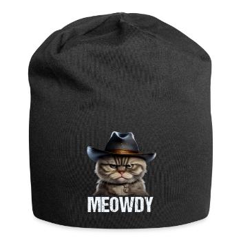 Meowdy Funny cat Meme for Cat Lovers - Jersey Beanie - black - Front