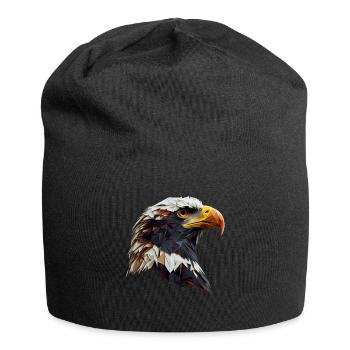 Conception polygonale cool avec un pygargue à tête blanche - Bonnet en jersey - noir - Devant