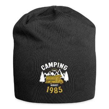 Anniversaire: Camping depuis août 1985 Camping-car - Bonnet en jersey - noir - Devant