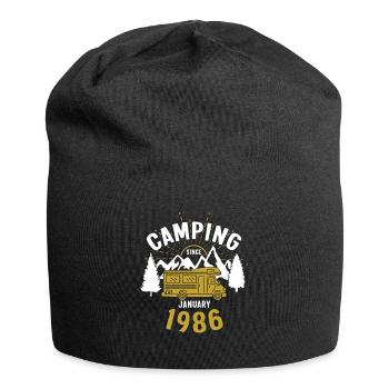 Anniversaire: Camping depuis janvier 1986 Camping-car - Bonnet en jersey - noir - Devant