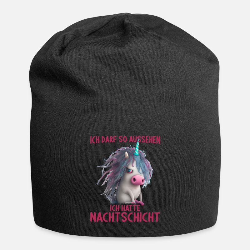 Nachtschicht Dienst Krankenschwester Pflegekraft - Jersey-Beanie - Schwarz