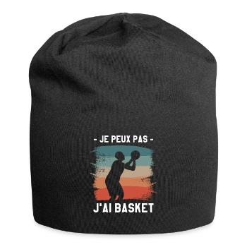 Je Peux Pas J'ai Basket Basket-ball Basketteur - Bonnet en jersey - noir - Devant