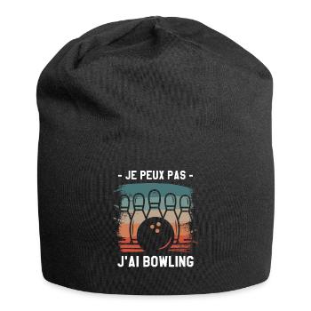 Je Peux Pas J'ai Bowling Quilleur - Bonnet en jersey - noir - Devant