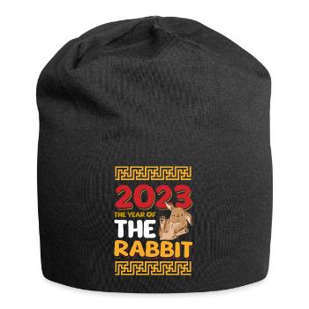 2023 Das Jahr des Kaninchens Chinesischer Tierkreis - Jersey-Beanie - Schwarz - Vorne
