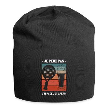 Je Peux Pas J'ai Padel Et Apéro Padeliste - Bonnet en jersey - noir - Devant
