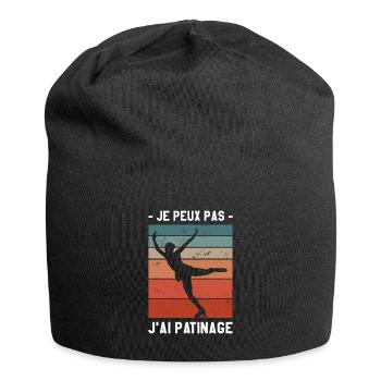 Je Peux Pas J'ai Patinage Patineur - Bonnet en jersey - noir - Devant