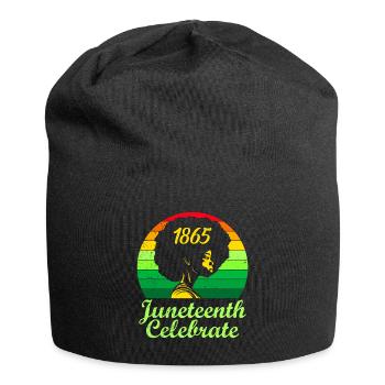 Afro Hair Afro American African Woman - Jersey Beanie - black - Front