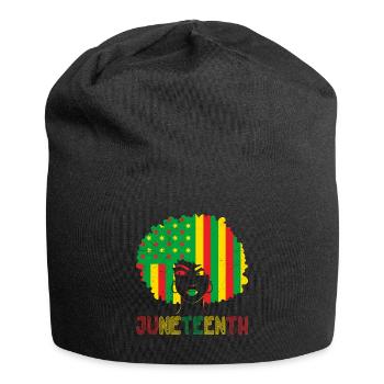 Juneteenth Independence America African Woman - Bonnet en jersey - noir - Devant