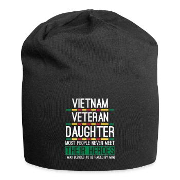Stolze Tochter Eines Vietnam-veteranen - Jersey-Beanie - Schwarz - Vorne