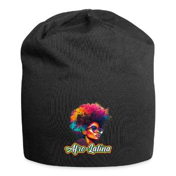 Afro Hair Afro Latina African Woman - Jersey Beanie - black - Front