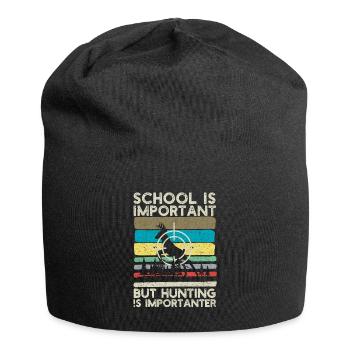 L’école est importante, mais la chasse est importante - Bonnet en jersey - noir - Devant