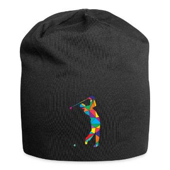 Low Poly Golfer Polygon Golf - Bonnet en jersey - noir - Devant