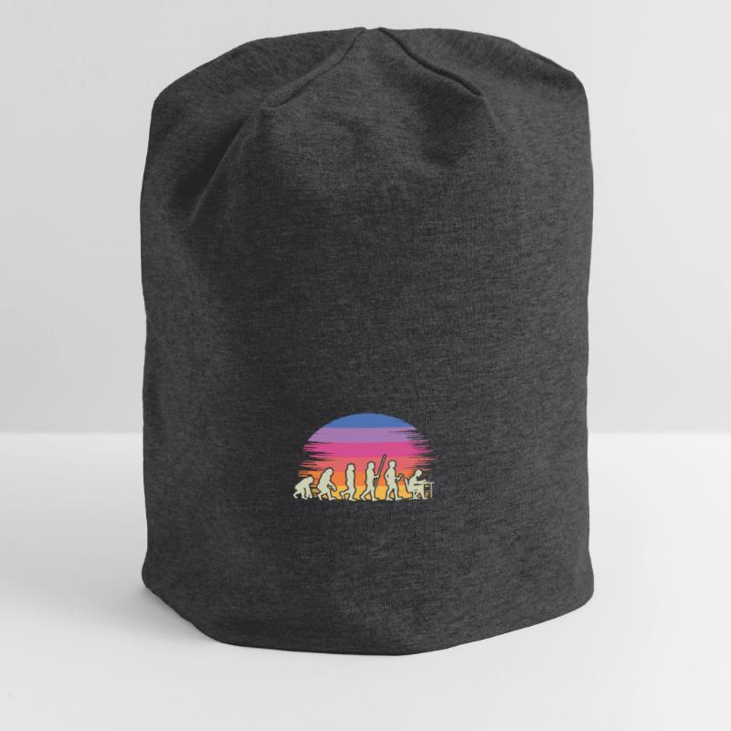 Evolution Gamer with Laptop PC Gaming Evolution Jersey Beanie