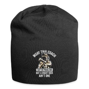 Muay Thai Trainer Kickboxing Instruktor Kampfsport - Jersey-Beanie - Schwarz - Vorne