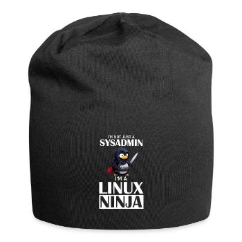 Linux Ninja I'm not a SysAdmin Tux Ninja Wizzard - Jersey-Beanie - Schwarz - Vorne