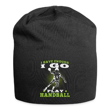 Je vais jouer Handball Handball Player Handball Player - Bonnet en jersey - noir - Devant