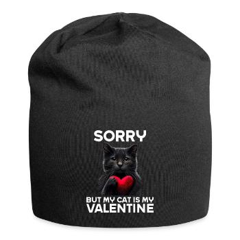 Désolé, mais mon chat est mon Valentin - Bonnet en jersey - noir - Devant