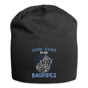 Boys play bagpipes Scottish bagpipe - Jersey Beanie - black - Front