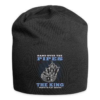 King wants to dudel bagpipes Scottish bagpipe - Jersey Beanie - black - Front