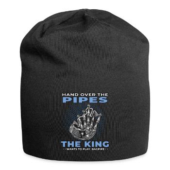 King wants to dudel bagpipes Scottish bagpipe - Jersey Beanie - black - Front
