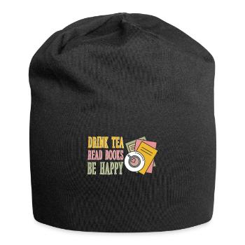 Boire du thé Lire des livres Être heureux - Bonnet en jersey - noir - Devant