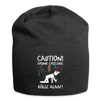 Costume de Carnaval Kölle Alaaf Cologne Attention Ivre - Bonnet en jersey - noir - Devant