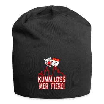 Karneval Kostüm Kölle Alaaf Köln loss mer fiere! - Jersey-Beanie - Schwarz - Vorne