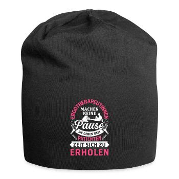Ergotherapeutin macht keine Pause Ergotherapie - Jersey-Beanie - Schwarz - Vorne