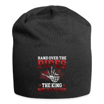 King wants to dudel bagpipes Scottish bagpipe - Jersey Beanie - black - Front