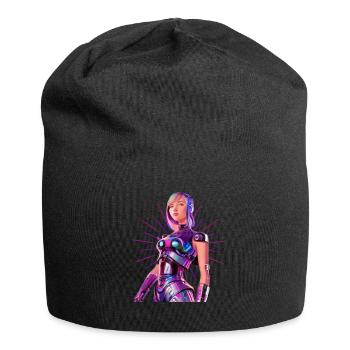 Space Girl 1 - Jersey Beanie - black - Front