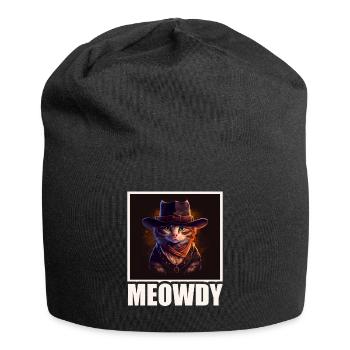 Meowdy Funny cat Meme for Cat Lovers - Jersey Beanie - black - Front