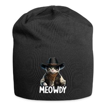 Meowdy Funny cat Meme for Cat Lovers - Jersey Beanie - black - Front