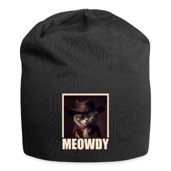 Meowdy Funny cat Meme for Cat Lovers - Jersey Beanie - black - Front