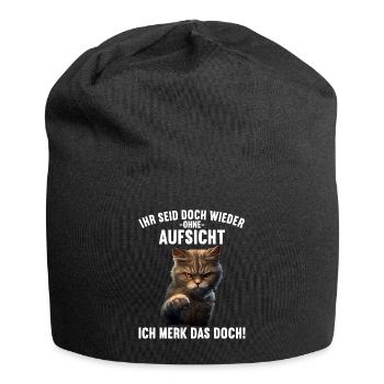 Ihr seid doch wieder ohne Aufsicht ich merk das - Jersey-Beanie - Schwarz - Vorne