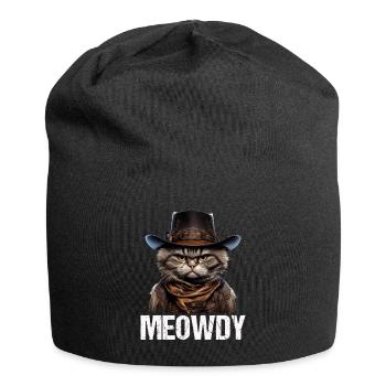 Meowdy Funny cat Meme for Cat Lovers - Jersey Beanie - black - Front
