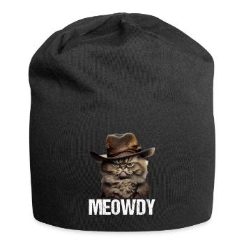 Meowdy Funny cat Meme for Cat Lovers - Jersey Beanie - black - Front