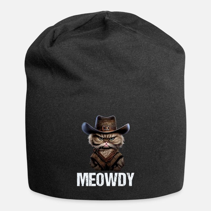 Meowdy Funny cat Meme for Cat Lovers - Jersey-Beanie - Schwarz
