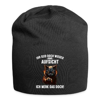 Ihr seid doch wieder ohne Aufsicht ich merk das - Jersey-Beanie - Schwarz - Vorne