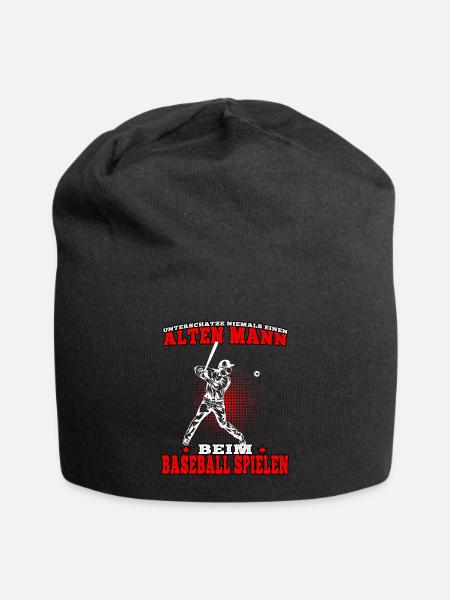 Alter Mann bei Baseball Baseballer Baseballspieler - Jersey-Beanie - Schwarz