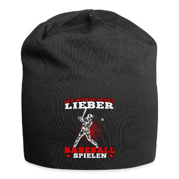 Lieber Baseball spielen Baseballer Baseballspieler - Jersey-Beanie - Schwarz - Vorne