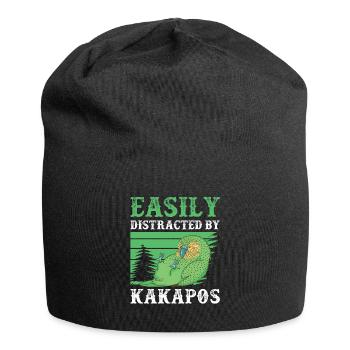 Kakapo abgelenkt durch flugunfähiger Kakapo - Jersey-Beanie - Schwarz - Vorne