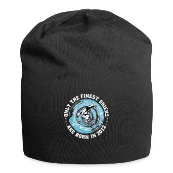 Skier Skifahrer Jahrgang 2012 Geburtstag Skilaufen - Jersey-Beanie - Schwarz - Vorne