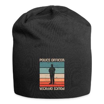 Retro Vintage Polizist Strafverfolgung - Jersey-Beanie - Schwarz - Vorne