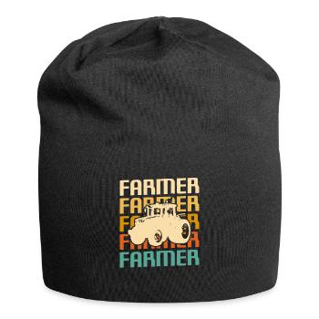 Retro Vintage Classic Farmer Farming - Jersey-Beanie - Schwarz - Vorne